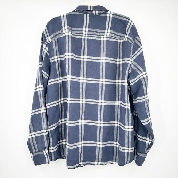 Untuckit Mens Western Beach Plaid Ovada Button Down‎ 100% Linen Shirt Size XXL - Picture 6 of 6